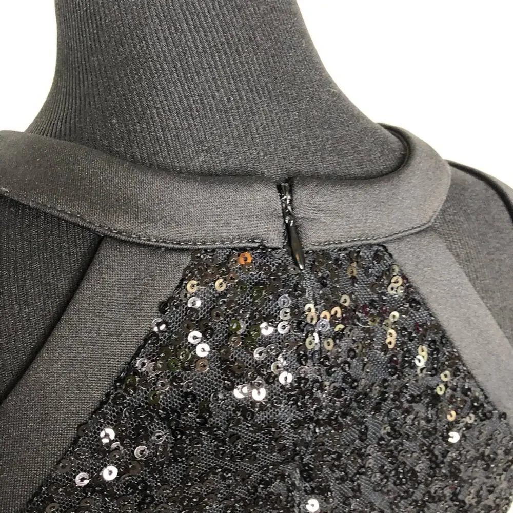 Guess black cutout sequin sleeveless sheath mini dress size 4 NWT